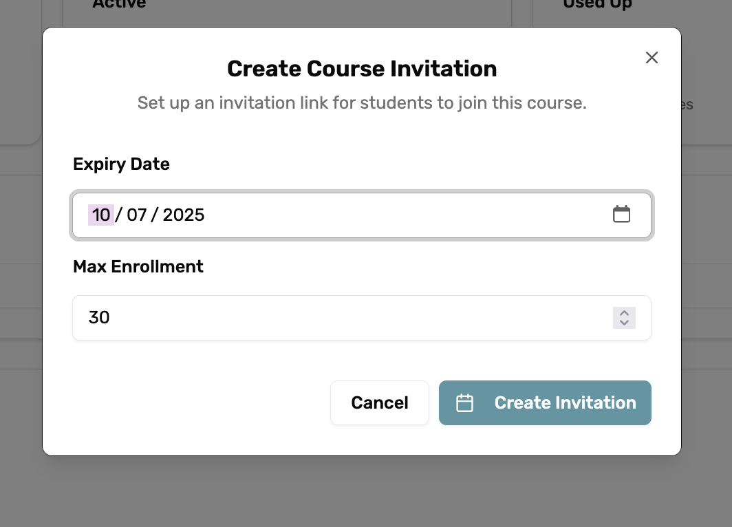 Create New Invitation